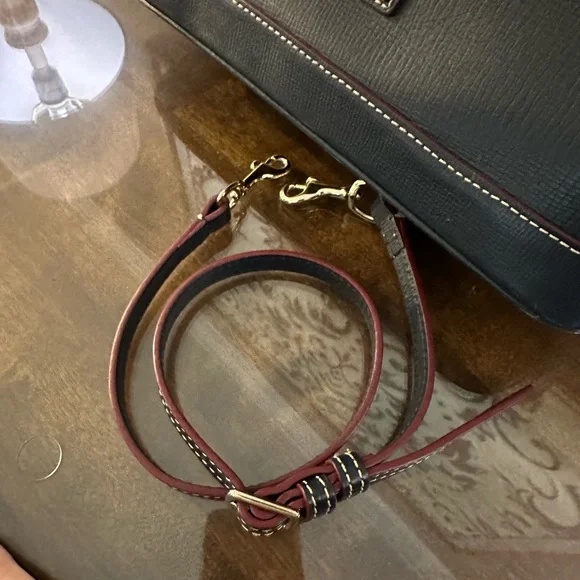 Dooney & Bourke Navy Leather Satchel - Picture 14 of 16